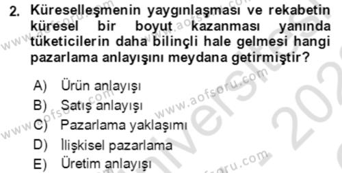 Hizmet Pazarlaması Dersi 2021 - 2022 Yılı Yaz Okulu Sınavı 2. Soru