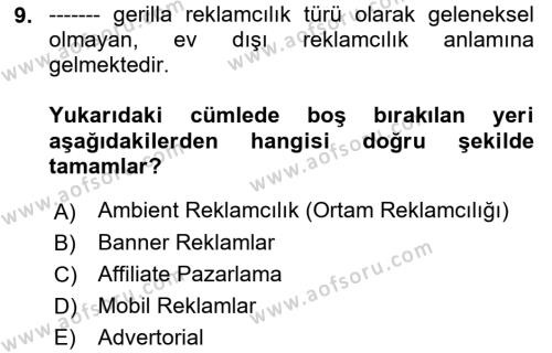 Medyada Yapım	 Dersi 2021 - 2022 Yılı (Vize) Ara Sınavı 9. Soru