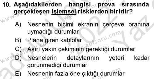 Medyada Yapım	 Dersi 2022 - 2023 Yılı Yaz Okulu Sınavı 10. Soru