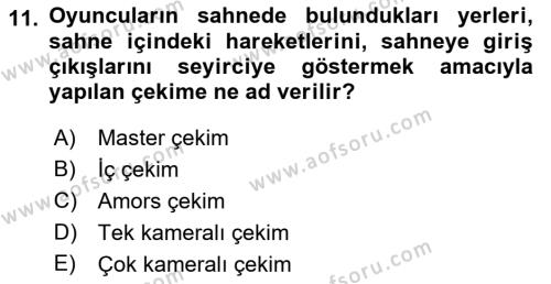 Medyada Yapım	 Dersi 2022 - 2023 Yılı Yaz Okulu Sınavı 11. Soru