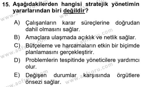 Halkla İlişkiler Kampanya Analizi Dersi 2022 - 2023 Yılı (Vize) Ara Sınavı 15. Soru