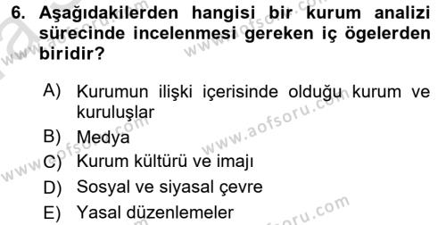 Halkla İlişkiler Kampanya Analizi Dersi 2022 - 2023 Yılı (Vize) Ara Sınavı 6. Soru