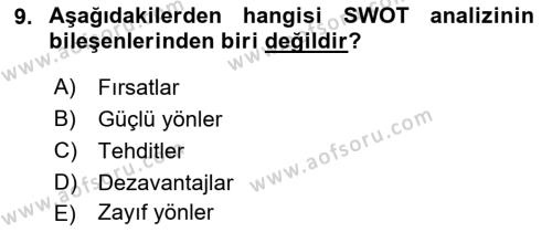 Halkla İlişkiler Kampanya Analizi Dersi 2022 - 2023 Yılı (Vize) Ara Sınavı 9. Soru