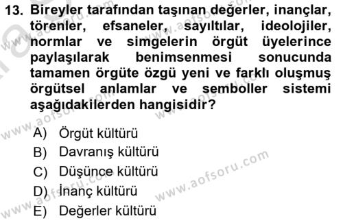 Halkla İlişkiler Kampanya Analizi Dersi 2024 - 2025 Yılı (Vize) Ara Sınavı 13. Soru