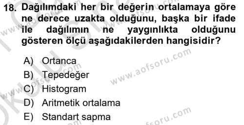 Halkla İlişkiler Araştırmaları Dersi 2020 - 2021 Yılı Yaz Okulu Sınavı 18. Soru