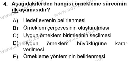 Halkla İlişkiler Araştırmaları Dersi 2021 - 2022 Yılı Yaz Okulu Sınavı 4. Soru