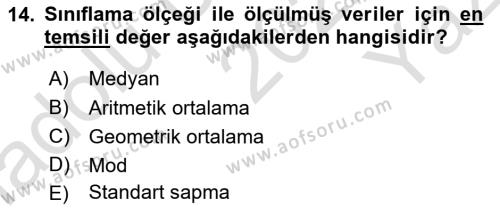 Halkla İlişkiler Araştırmaları Dersi 2022 - 2023 Yılı Yaz Okulu Sınavı 14. Soru