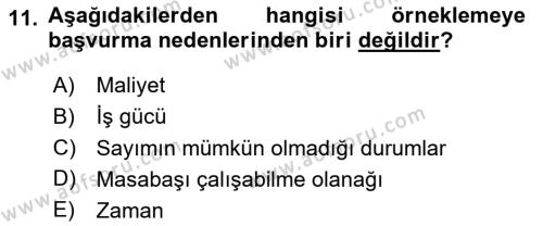 Halkla İlişkiler Araştırmaları Dersi 2023 - 2024 Yılı (Vize) Ara Sınavı 11. Soru