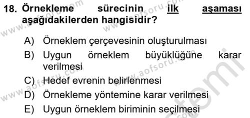 Halkla İlişkiler Araştırmaları Dersi 2023 - 2024 Yılı (Vize) Ara Sınavı 18. Soru