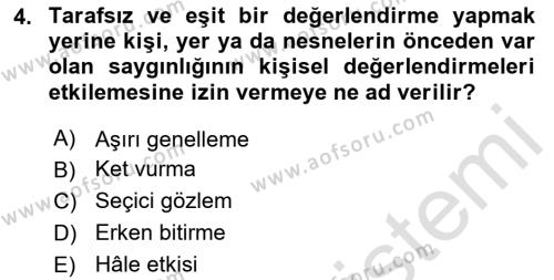 Halkla İlişkiler Araştırmaları Dersi 2023 - 2024 Yılı (Vize) Ara Sınavı 4. Soru