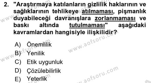 Halkla İlişkiler Araştırmaları Dersi 2023 - 2024 Yılı (Final) Dönem Sonu Sınavı 2. Soru