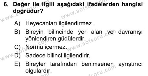 İtibar Yönetimi Dersi 2018 - 2019 Yılı 3 Ders Sınavı 6. Soru