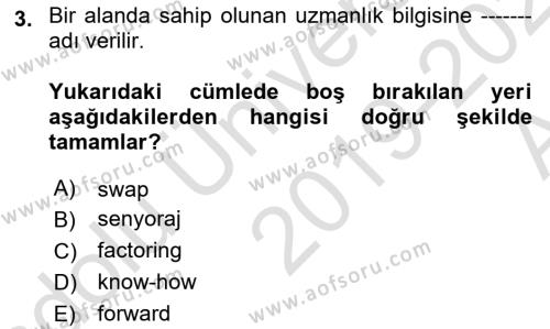 İtibar Yönetimi Dersi 2019 - 2020 Yılı (Vize) Ara Sınavı 3. Soru