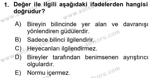 İtibar Yönetimi Dersi 2022 - 2023 Yılı (Vize) Ara Sınavı 1. Soru