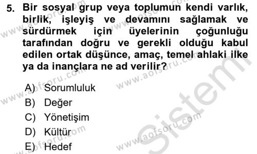 İtibar Yönetimi Dersi 2023 - 2024 Yılı (Vize) Ara Sınavı 5. Soru