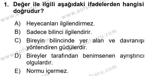 İtibar Yönetimi Dersi 2024 - 2025 Yılı (Vize) Ara Sınavı 1. Soru