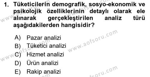 Reklam Kampanya Analizi Dersi 2023 - 2024 Yılı (Final) Dönem Sonu Sınavı 1. Soru