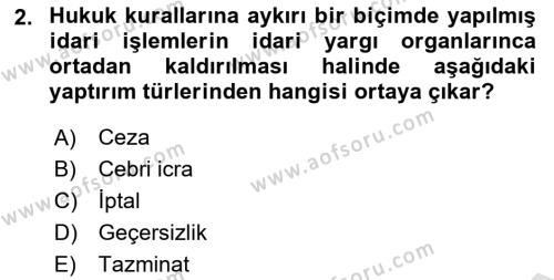 Hukukun Temel Kavramları Dersi 2024 - 2025 Yılı (Vize) Ara Sınavı 2. Soru