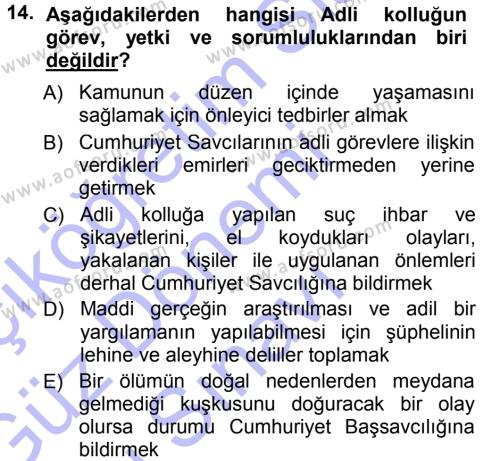 İdare Hukukuna Giriş Dersi 2012 - 2013 Yılı (Final) Dönem Sonu Sınavı 14. Soru
