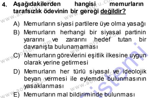 İdare Hukukuna Giriş Dersi 2013 - 2014 Yılı (Vize) Ara Sınavı 4. Soru