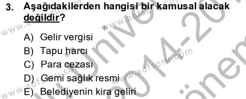 İdare Hukukuna Giriş Dersi 2014 - 2015 Yılı (Final) Dönem Sonu Sınavı 3. Soru