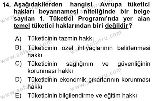 İşletme Hukuku Dersi 2018 - 2019 Yılı 3 Ders Sınavı 14. Soru