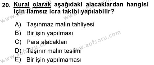 İşletme Hukuku Dersi 2018 - 2019 Yılı Yaz Okulu Sınavı 20. Soru