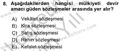 İşletme Hukuku Dersi 2018 - 2019 Yılı Yaz Okulu Sınavı 8. Soru