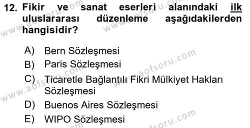 İşletme Hukuku Dersi 2020 - 2021 Yılı Yaz Okulu Sınavı 12. Soru