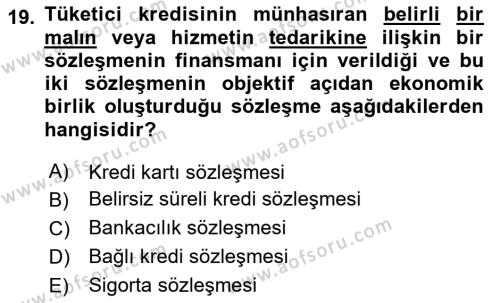 İşletme Hukuku Dersi 2020 - 2021 Yılı Yaz Okulu Sınavı 19. Soru