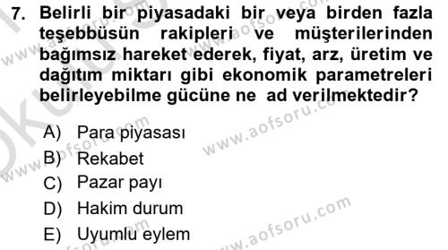 İşletme Hukuku Dersi 2020 - 2021 Yılı Yaz Okulu Sınavı 7. Soru