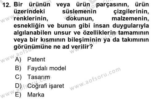 İşletme Hukuku Dersi 2021 - 2022 Yılı (Vize) Ara Sınavı 12. Soru