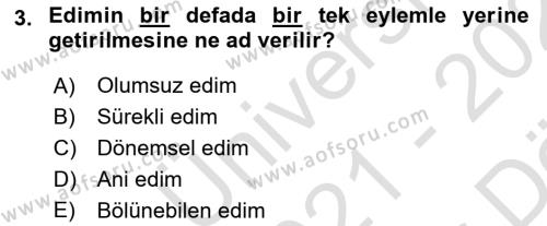 İşletme Hukuku Dersi 2021 - 2022 Yılı (Vize) Ara Sınavı 3. Soru