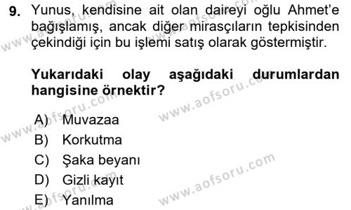 İşletme Hukuku Dersi 2021 - 2022 Yılı (Vize) Ara Sınavı 9. Soru