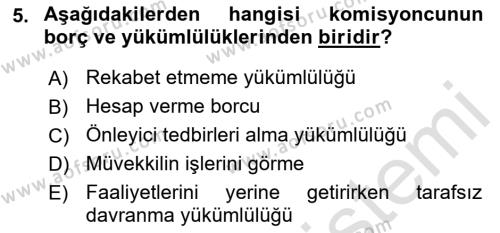 İşletme Hukuku Dersi 2021 - 2022 Yılı (Final) Dönem Sonu Sınavı 5. Soru