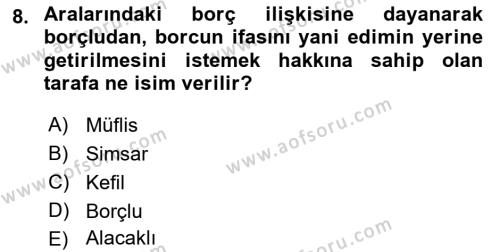 İşletme Hukuku Dersi 2021 - 2022 Yılı (Final) Dönem Sonu Sınavı 8. Soru