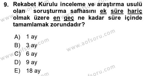 İşletme Hukuku Dersi 2021 - 2022 Yılı (Final) Dönem Sonu Sınavı 9. Soru