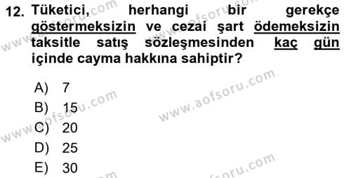 İşletme Hukuku Dersi 2021 - 2022 Yılı Yaz Okulu Sınavı 12. Soru