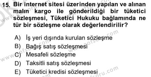 İşletme Hukuku Dersi 2021 - 2022 Yılı Yaz Okulu Sınavı 15. Soru