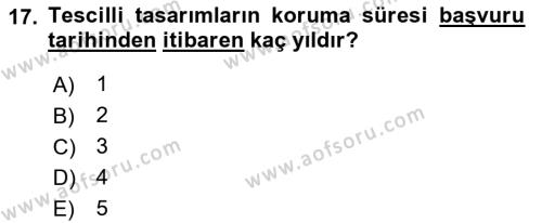 İşletme Hukuku Dersi 2021 - 2022 Yılı Yaz Okulu Sınavı 17. Soru