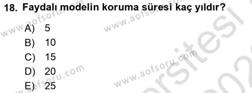 İşletme Hukuku Dersi 2021 - 2022 Yılı Yaz Okulu Sınavı 18. Soru