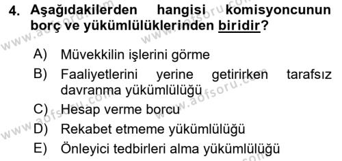 İşletme Hukuku Dersi 2021 - 2022 Yılı Yaz Okulu Sınavı 4. Soru