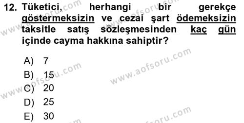 İşletme Hukuku Dersi 2022 - 2023 Yılı Yaz Okulu Sınavı 12. Soru