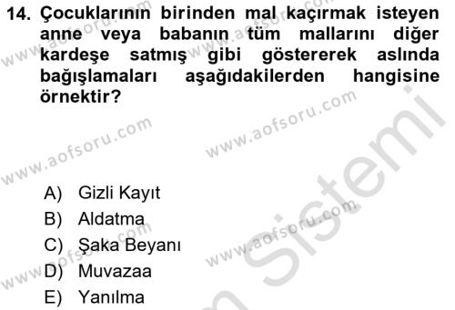 İşletme Hukuku Dersi 2023 - 2024 Yılı (Vize) Ara Sınavı 14. Soru