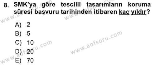 İşletme Hukuku Dersi 2023 - 2024 Yılı (Vize) Ara Sınavı 8. Soru