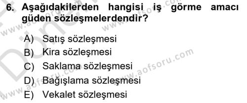 İşletme Hukuku Dersi 2023 - 2024 Yılı (Final) Dönem Sonu Sınavı 6. Soru