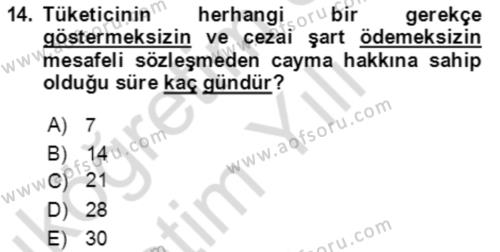 İşletme Hukuku Dersi 2023 - 2024 Yılı Yaz Okulu Sınavı 14. Soru