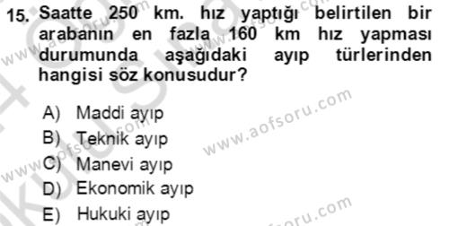 İşletme Hukuku Dersi 2023 - 2024 Yılı Yaz Okulu Sınavı 15. Soru