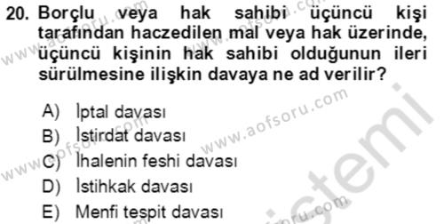 İşletme Hukuku Dersi 2023 - 2024 Yılı Yaz Okulu Sınavı 20. Soru