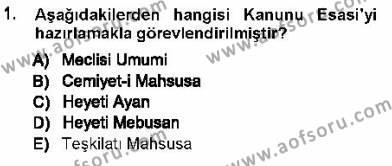 Türk Anayasa Hukuku Dersi 2012 - 2013 Yılı (Vize) Ara Sınavı 1. Soru